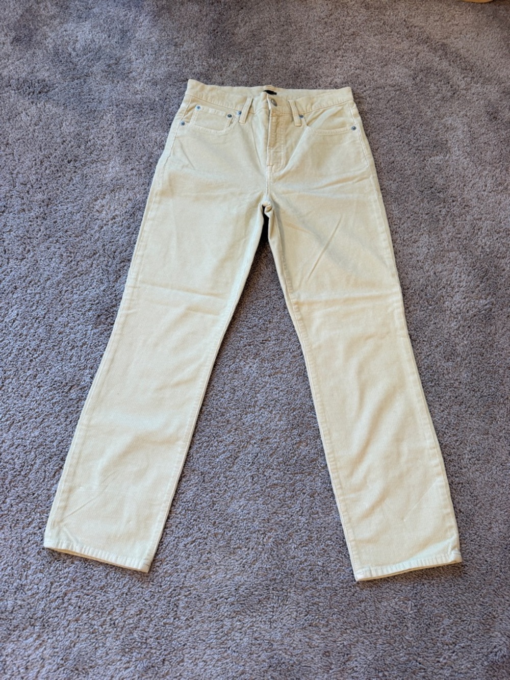 J. Crew Straight Leg Corduroy Pants in Light Beige